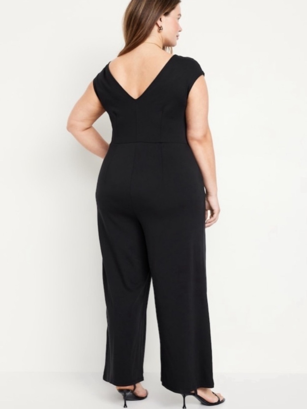 Old Navy Ponte Wide Leg Jumpsuit Black XXL Pockets Structured Capsule Minimalist - Picture 3 of 6
